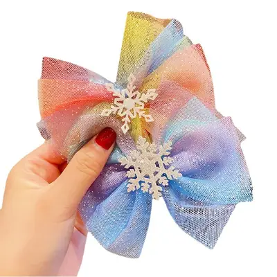 Girls Frozen Hairpin Bow Set Pink Princess Style