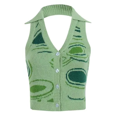 Blue Printed Backless Cardigan for Women Summer