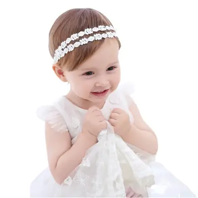 White Lace Baby Headband for Girls 10cm