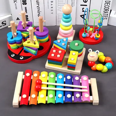 Eight-Tone Hand-Knocked Xylophone for Kids 1-2 Years