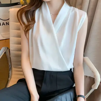 Summer Sleeveless V-Neck Satin Camisole Women