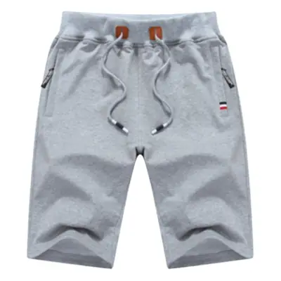 Men's Olive Green Drawstring Shorts with Zip Pockets