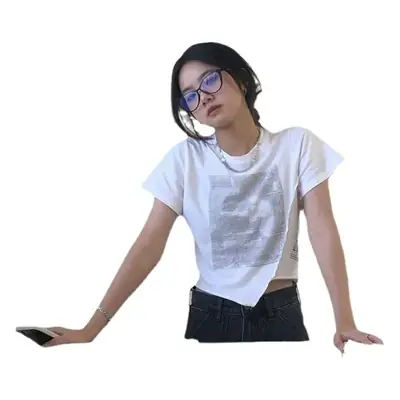Women White T-Shirt 2025 Summer Casual Wear