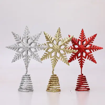 2021 Christmas Star Decorations Red Gold Silver