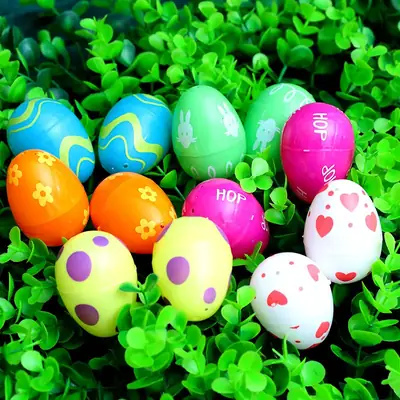Colorful Plastic Easter Eggs 12 Pack Openable Closed