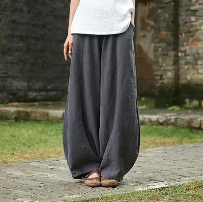 Women Cotton Linen Bloomers Large Summer Pants