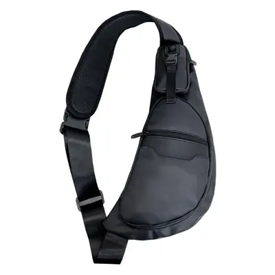 Men's Waterproof Sports Crossbody Bag Black Large Capacity