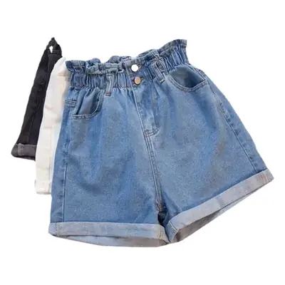 Women Denim Shorts Thick Hips Elastic Waist Fat mm