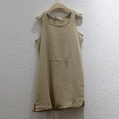 Women's 2024 Cotton Linen Vest Beige Loose Fit