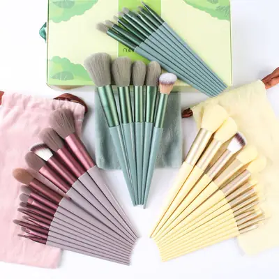 13-Piece Makeup Brush Set with Velvet Towel
