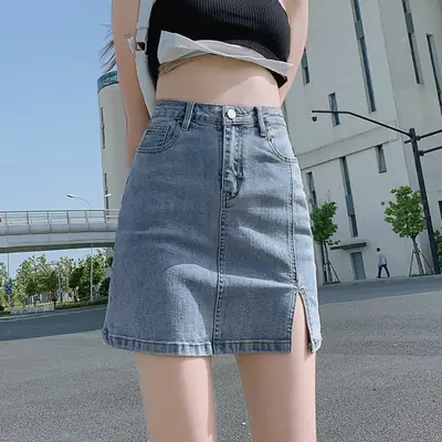 Women High Waist Denim Skirt Summer New Style