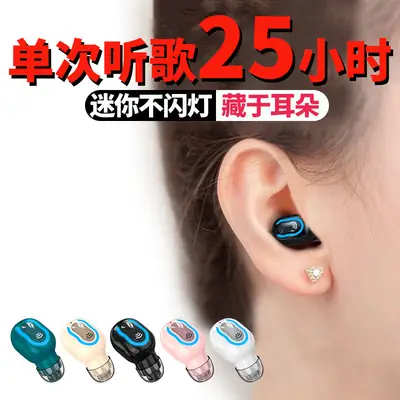 Mini Invisible Bluetooth Headset with Blue Light