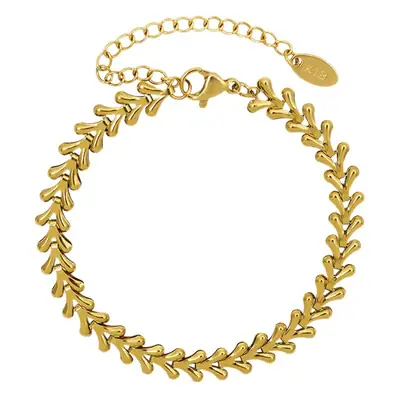 18K Gold Necklace Collarbone Chain Bracelet Set