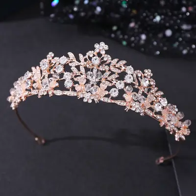 Mori Leaf Crystal Beads Wedding Headband