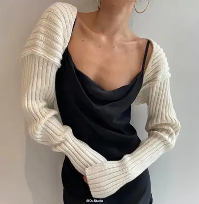 Women's Knitted Sweater Top & High Waist Skirt Set