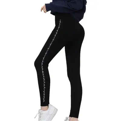 Rhinestone Leggings Women Large Spring Wearable Pants