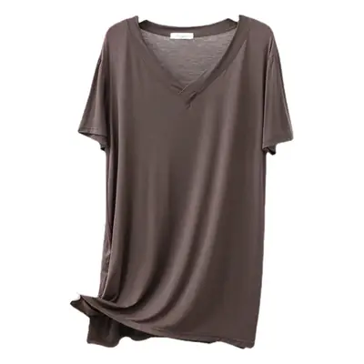 Modal Plus Size V-Neck Dress Pink