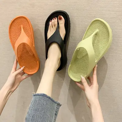 Cross-Border Flip-Flops for Women, Summer Couple Outdoor Fashion, Men's Thick-Soled Wedge Flip-Flops, Durable Beach Sandals