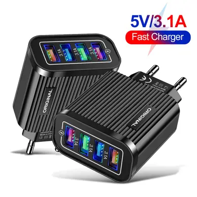 4 USB Ports European Standard Charging Head