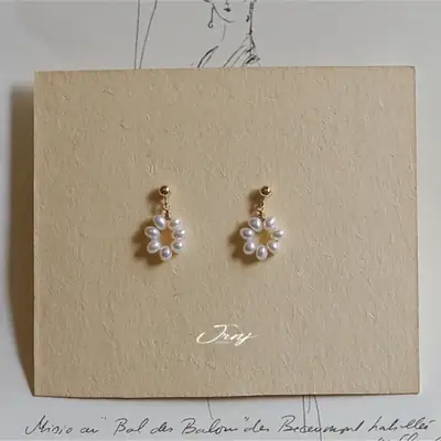 S925 Silver Pearl Earrings 14K Gold Elegant Mini