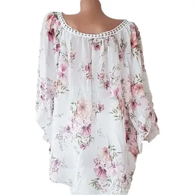 2023 Floral V-Neck Long Sleeve Women Top