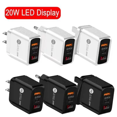 20W LED Display USB Travel Charger for Mobile Phone