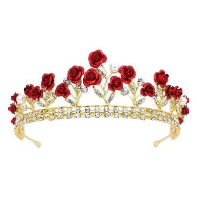 Korean Style Red Rose Hairband Set for Bridal Wear