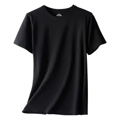 Men Cotton T-Shirt Grey White Black Round Neck Stretch