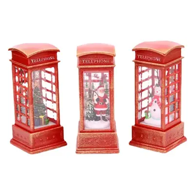 Christmas Telephone Booth Lamp with Red Tree Design