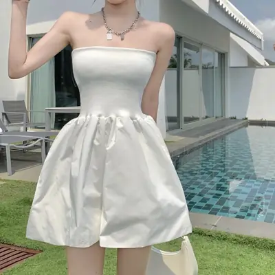 Black High-Waist Loose One-Piece Skirt for Women