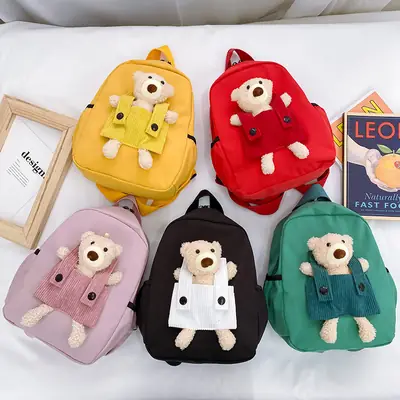Cute Bear Backpack Unisex Kids School Bag
