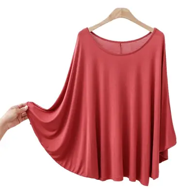 Women's Red Modal Batmobile Top Loose Slim Fit