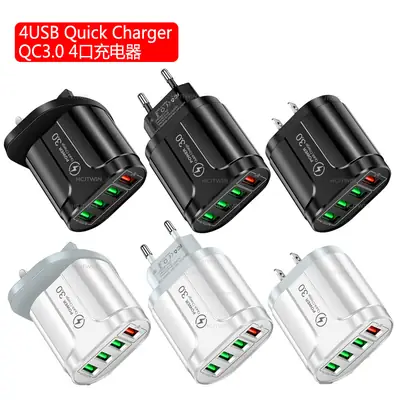 4USB QC3.0 Fast Charging Charger for Mobile Phones