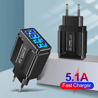 4usb Fast Charge 5.1A Mobile Charger