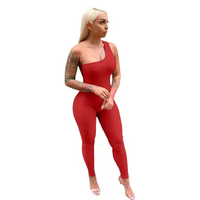 Women Sexy Sports Jumpsuit White Black Multi Color