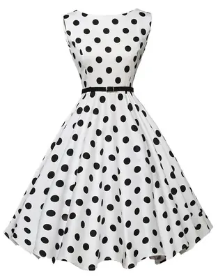 Explosion Retro Polka Dot Waist Swing Dress Belt
