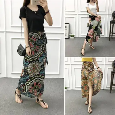 Floral Lace-up Skirt Summer Wear