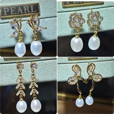 S925 Silver Pearl Star Earrings for Women