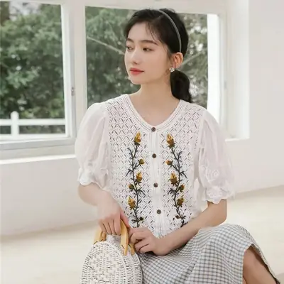 New V-Neck Lace Chiffon Short Sleeve Cardigan Set