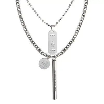 Titanium Steel Square Pendant Necklace for Men Women