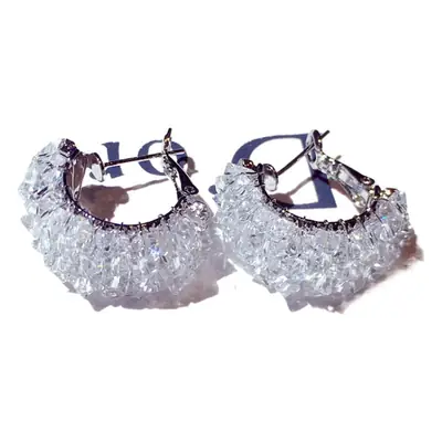 Super Flash Crystal Beads Pin Earrings for Women