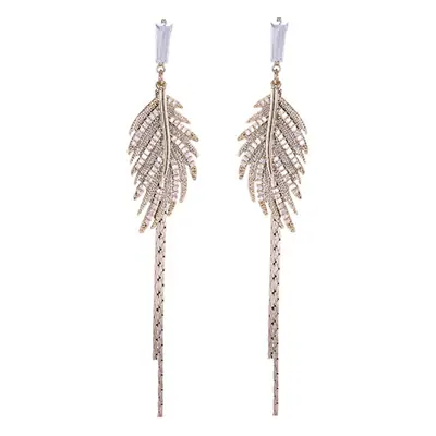Silver Leaf Ear Stud Earrings for Women