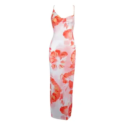 Tie-Dye Printed Sling Dress with Cross Strap
