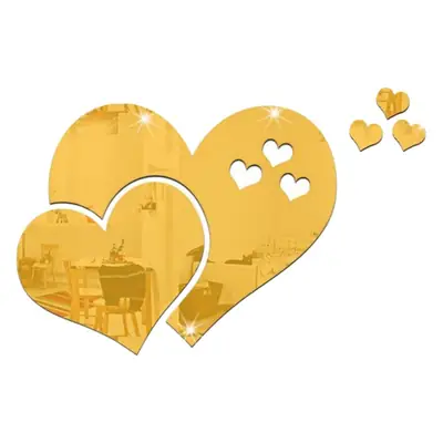 Heart-Shaped Acrylic Wall Stickers for Home Decor