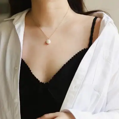 Natural Freshwater Pearl Clavicle Chain Necklace for Women
