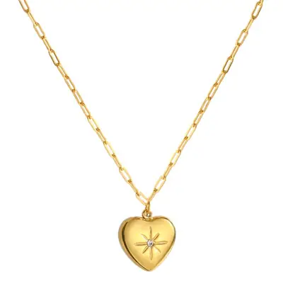 Gold Heart Clavicle Necklace for Women