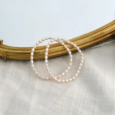 Small Gold Pearl Bracelet for Women's Elegant Jewelry
