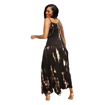 Amazon New Cross-Border Women's Long Skirt Irregular Tie-Dye Dress Large