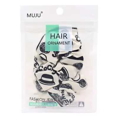 Korean Style Hair Rings Black White Cow Print