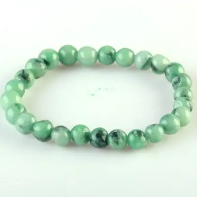 Green Jade Floating Flower Bracelet for Men Women